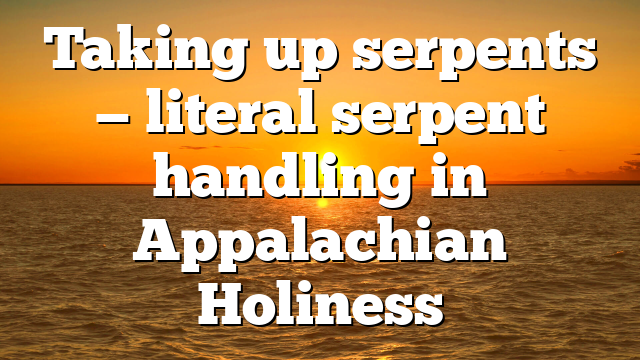 Taking up serpents — literal serpent handling in Appalachian Holiness